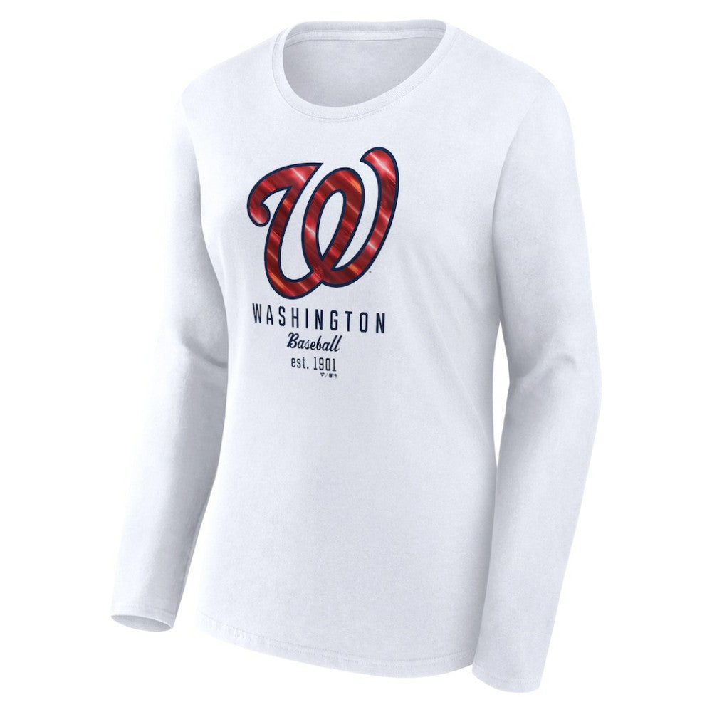 Washington Nationals Fanatics Women's Lightweight Fitted Long Sleeve T-Shirt - MLB T-shirts
