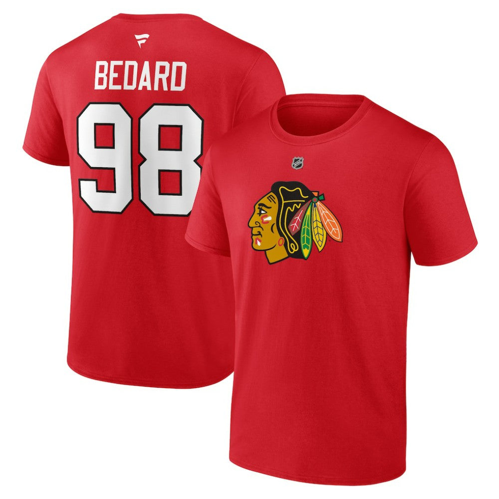 Connor Bedard Chicago Blackhawks Fanatics Authentic Stack Name & Number T-Shirt -  NHL T-shirts