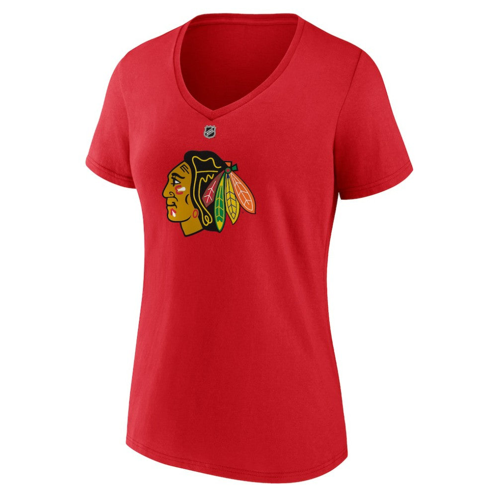 Connor Bedard Chicago Blackhawks Fanatics Women's Authentic Stack Name & Number V-Neck T-Shirt -  NHL T-shirts