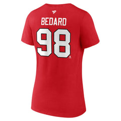 Connor Bedard Chicago Blackhawks Fanatics Women's Authentic Stack Name & Number V-Neck T-Shirt -  NHL T-shirts