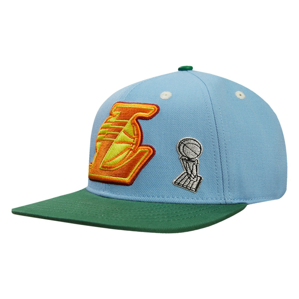 Light Blue/Green Los Angeles Lakers Pro Standard Retro Program 2-Tone Snapback Hat | NBA
