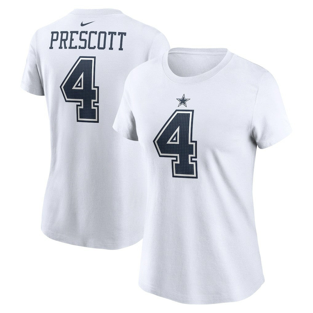 Dallas Cowboys Dak Prescott  Women's Player Name & Number T-Shirt | NFL Discount