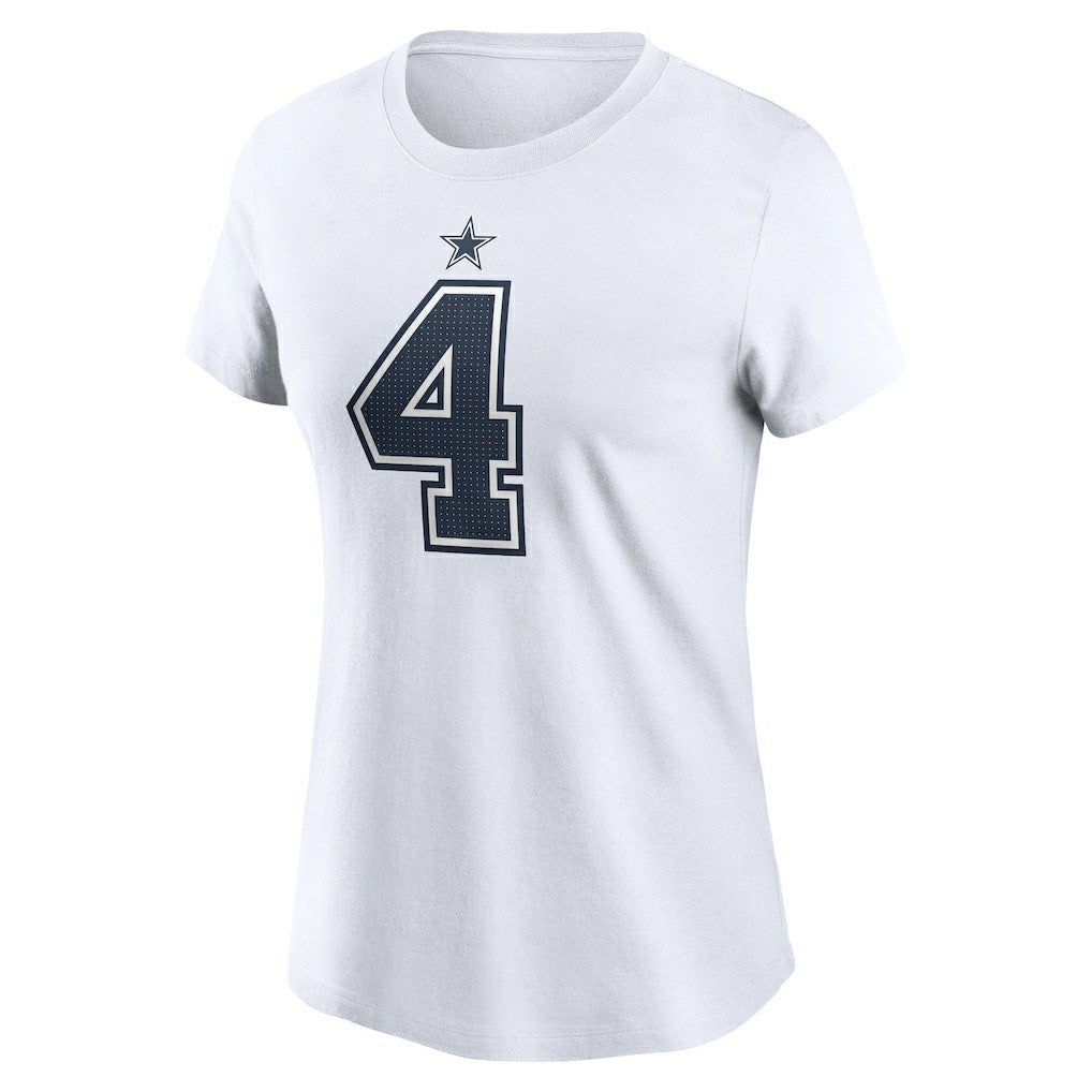 Dallas Cowboys Dak Prescott  Women's Player Name & Number T-Shirt | NFL Discount