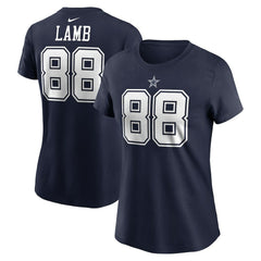 Dallas Cowboys CeeDee Lamb  Women's Player Name & Number T-Shirt | NFL Outlet