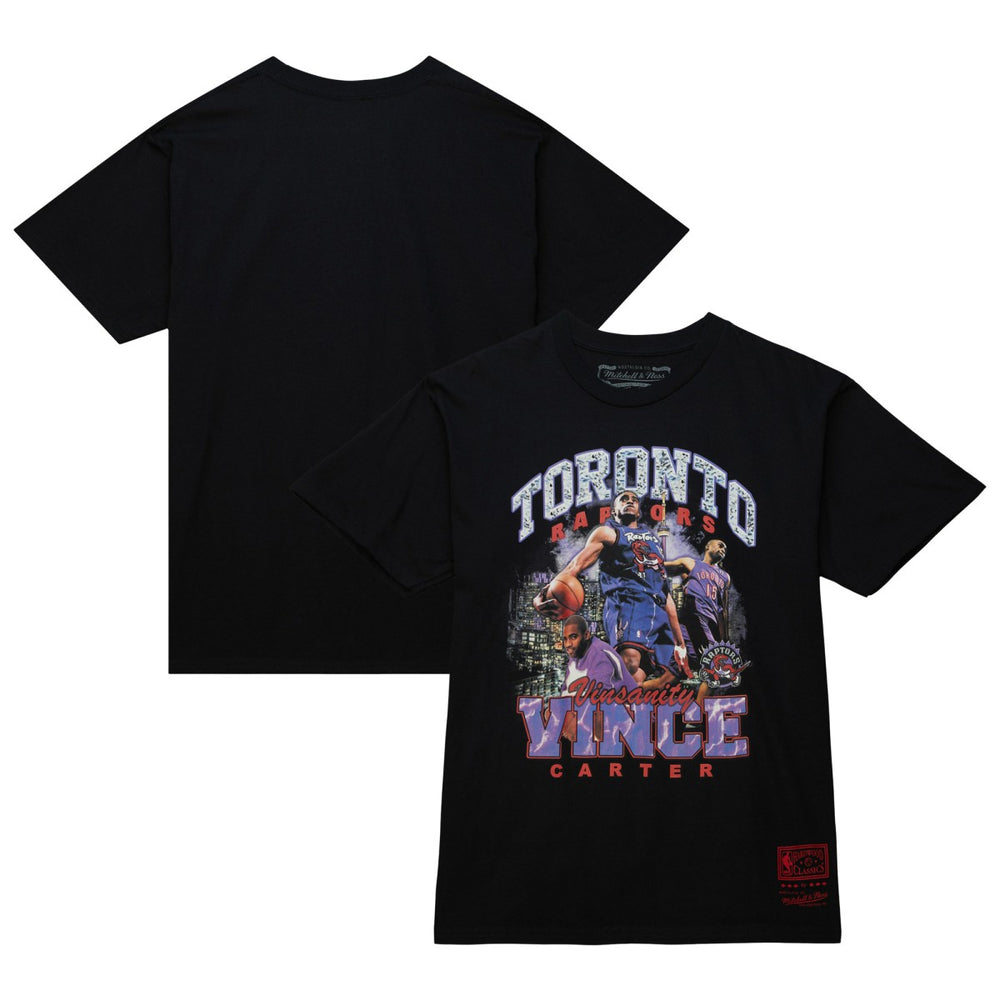Black Vince Carter Toronto Raptors Hardwood Classics Bling Concert Player T-Shirt | NBA