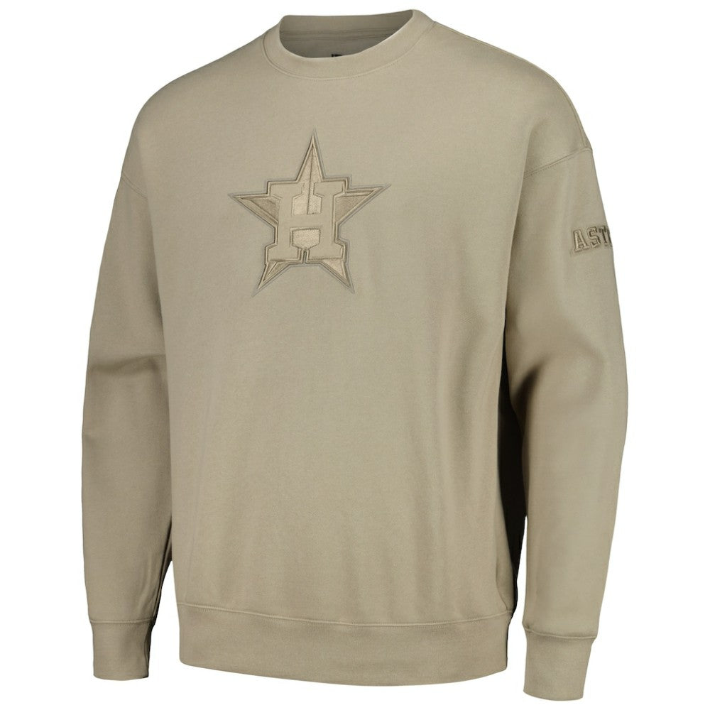 Houston Astros Pro Standard Neutral Drop Shoulder Pullover Sweatshirt - MLB Pullover