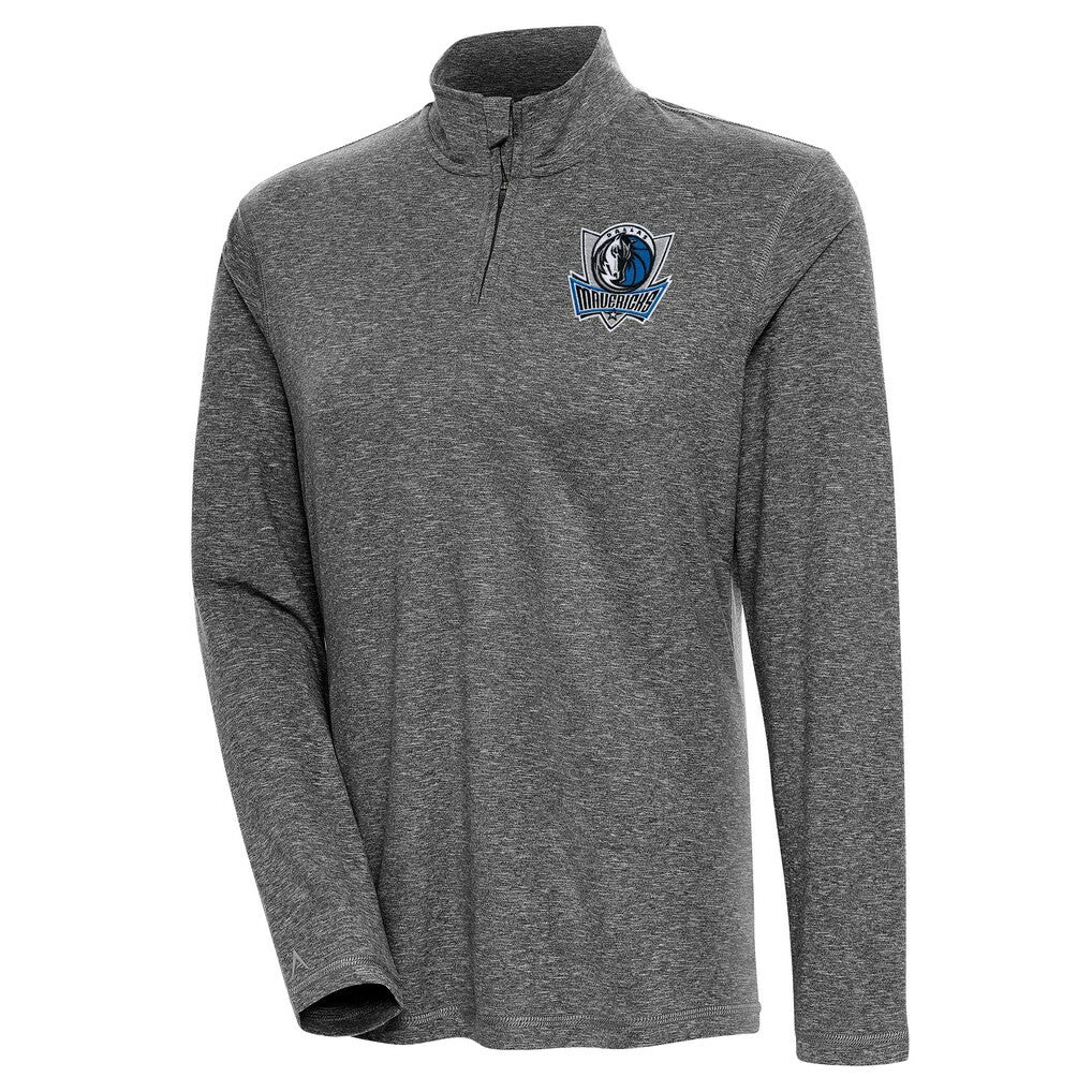 Heather Black Dallas Mavericks Antigua Women's Confront Quarter-Zip Pullover Top sale | NBA