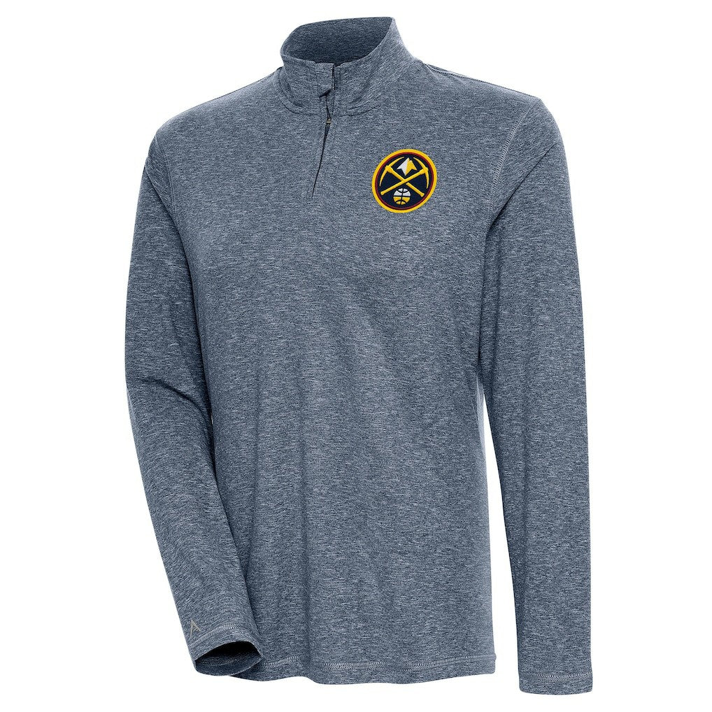 Heather Navy Denver Nuggets Antigua Women's Confront Quarter-Zip Pullover Top sale | NBA