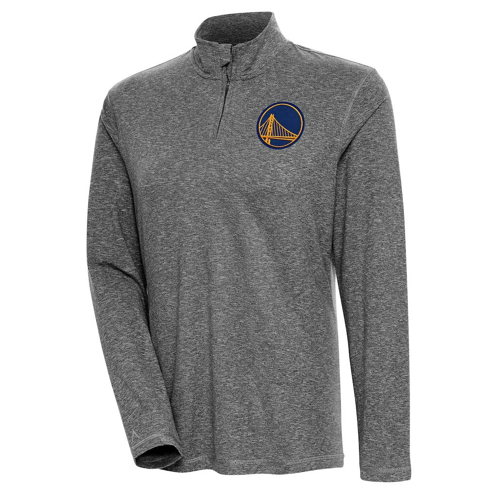 Heather Black Golden State Warriors Antigua Women's Confront Quarter-Zip Pullover Top sale | NBA