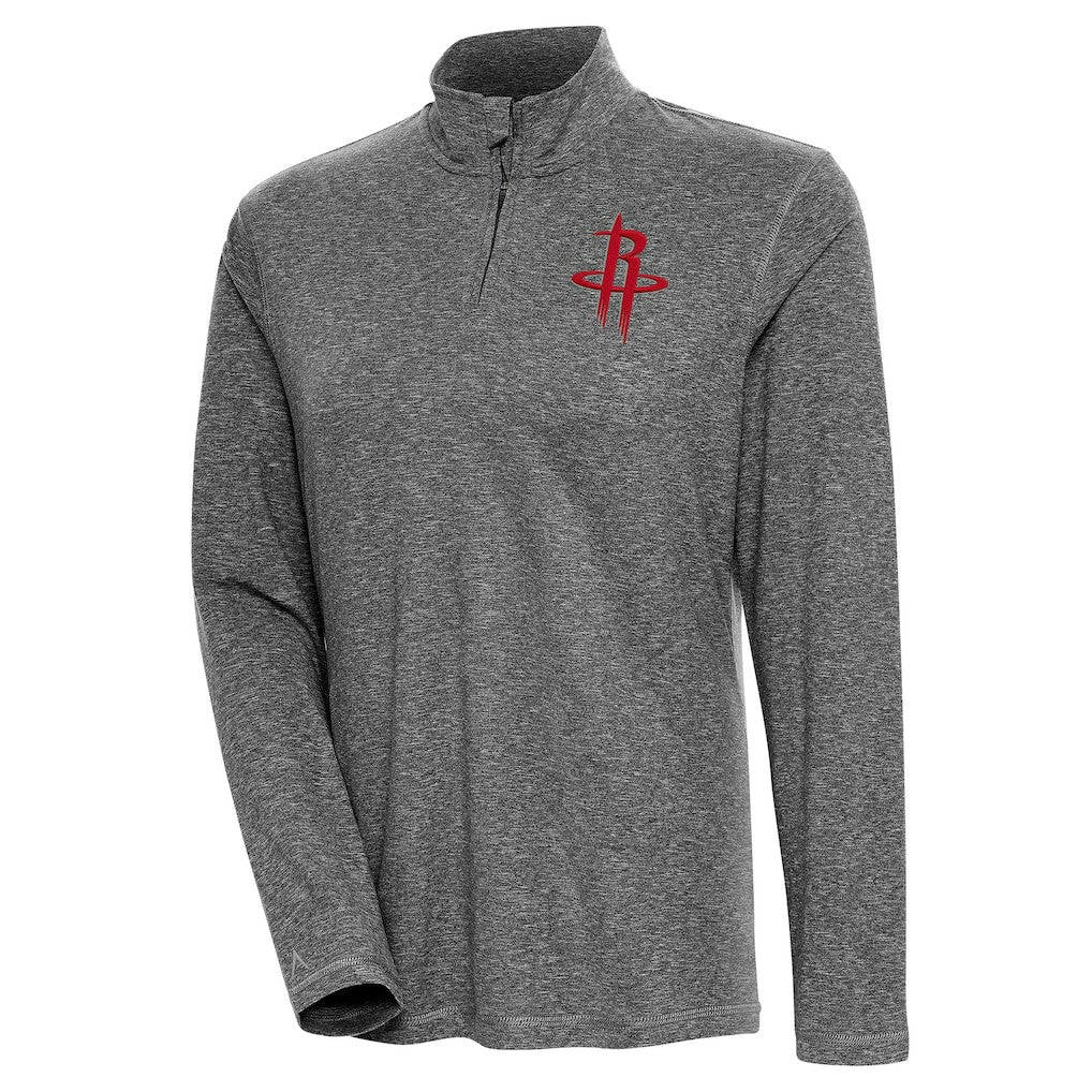 Heather Black Houston Rockets Antigua Women's Confront Quarter-Zip Pullover Top sale | NBA
