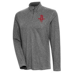Heather Black Houston Rockets Antigua Women's Confront Quarter-Zip Pullover Top sale | NBA