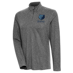 Heather Black Memphis Grizzlies Antigua Women's Confront Quarter-Zip Pullover Top | NBA