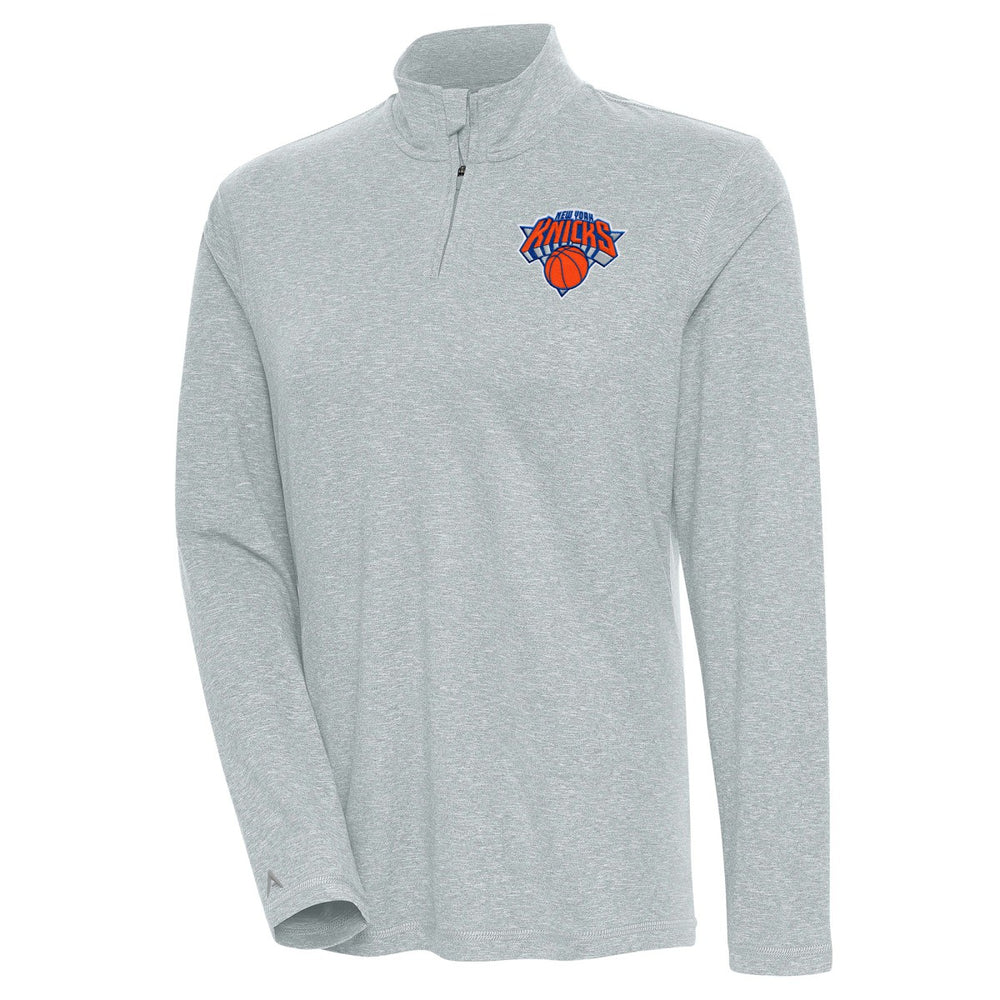Heather Gray New York Knicks Antigua Women's Confront Quarter-Zip Pullover Top | NBA