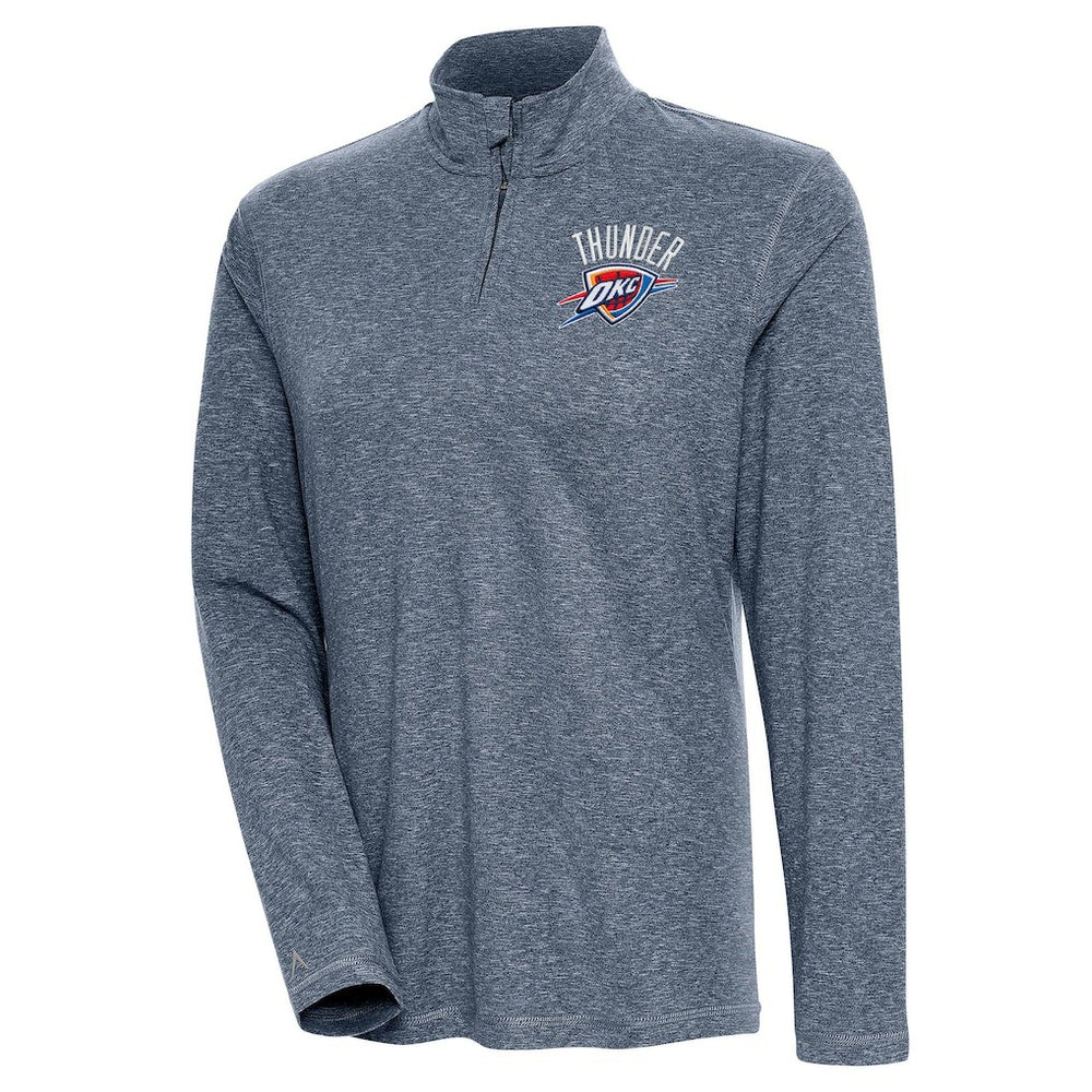 Heather Navy Oklahoma City Thunder Antigua Women's Confront Quarter-Zip Pullover Top | NBA