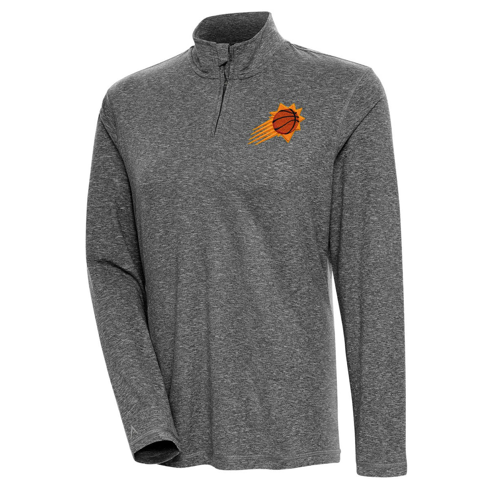 Heather Black Phoenix Suns Antigua Women's Confront Quarter-Zip Pullover Top | NBA