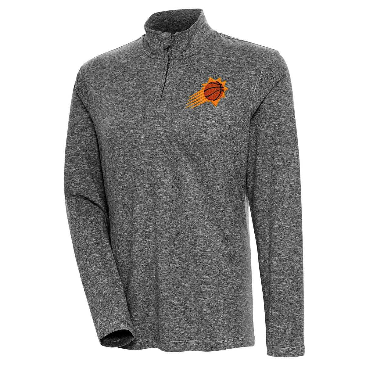 Heather Black Phoenix Suns Antigua Women's Confront Quarter-Zip Pullover Top | NBA