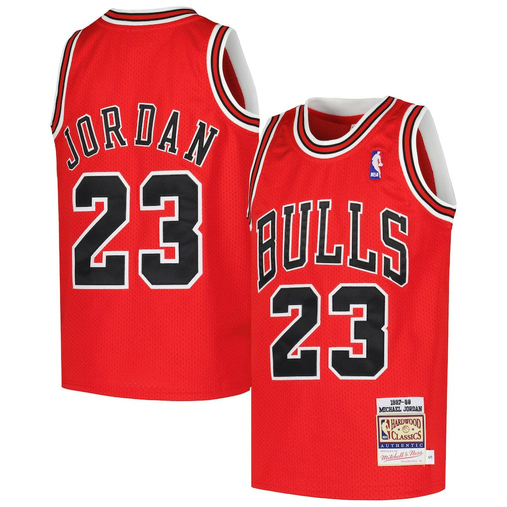 Red Michael Jordan Chicago Bulls Youth Hardwood Classics 1997/98 Authentic Jersey sale | NBA