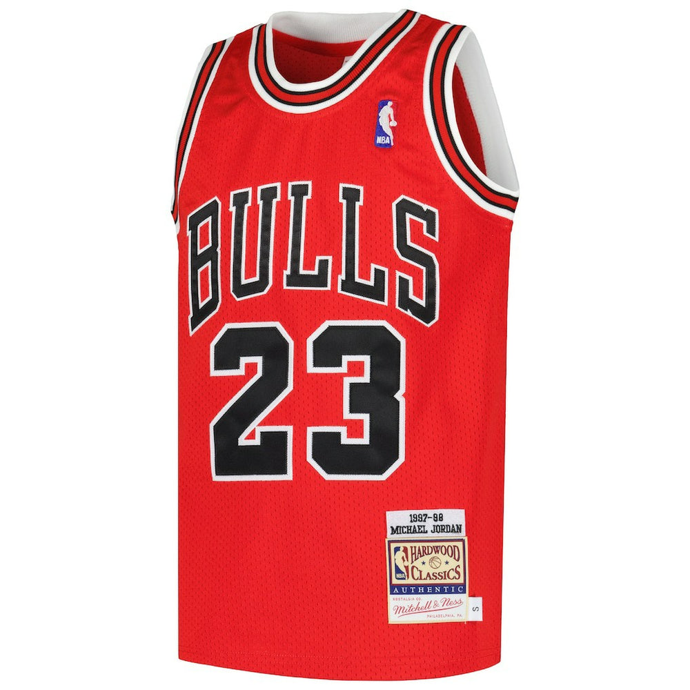 Red Michael Jordan Chicago Bulls Youth Hardwood Classics 1997/98 Authentic Jersey sale | NBA