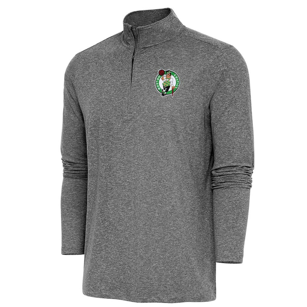 Heather Black Boston Celtics Antigua Hunk Quarter-Zip Pullover Top | NBA