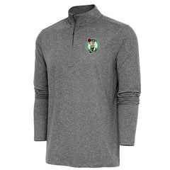 Heather Black Boston Celtics Antigua Hunk Quarter-Zip Pullover Top | NBA