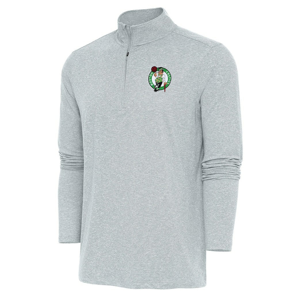 Heather Gray Boston Celtics Antigua Hunk Quarter-Zip Pullover Top | NBA
