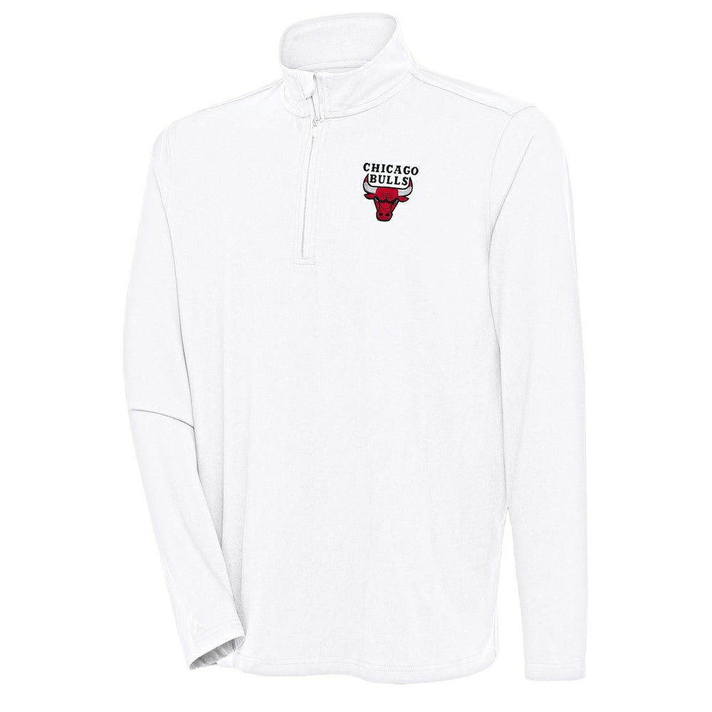 White Chicago Bulls Antigua Hunk Quarter-Zip Pullover Top | NBA