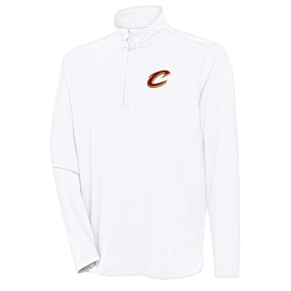 White Cleveland Cavaliers Antigua Hunk Quarter-Zip Pullover Top sale | NBA
