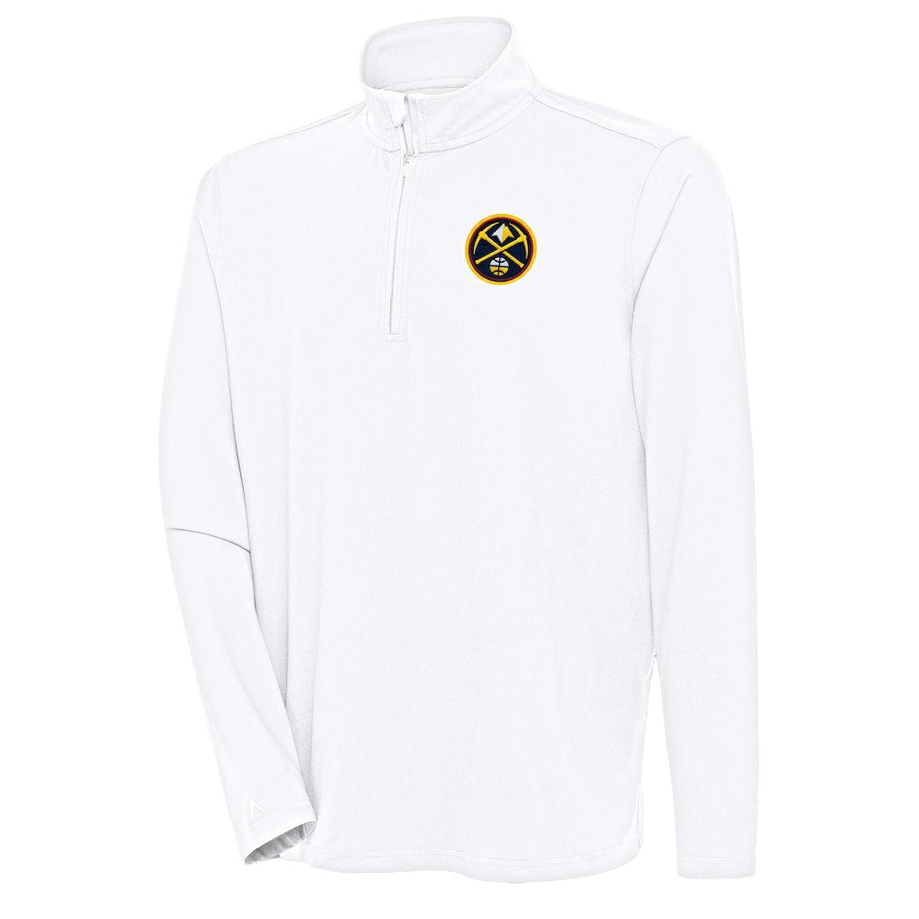 White Denver Nuggets Antigua Hunk Quarter-Zip Pullover Top sale | NBA