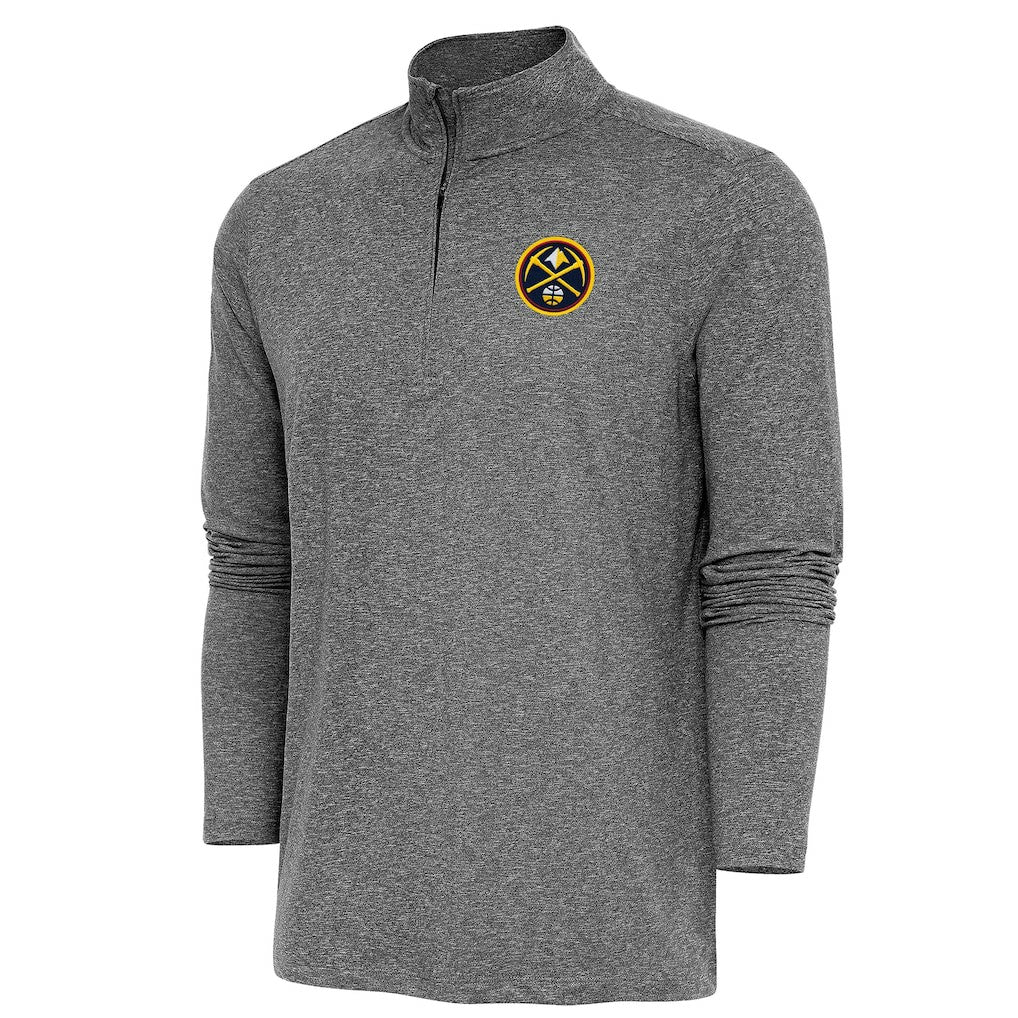 Heather Black Denver Nuggets Antigua Hunk Quarter-Zip Pullover Top sale | NBA