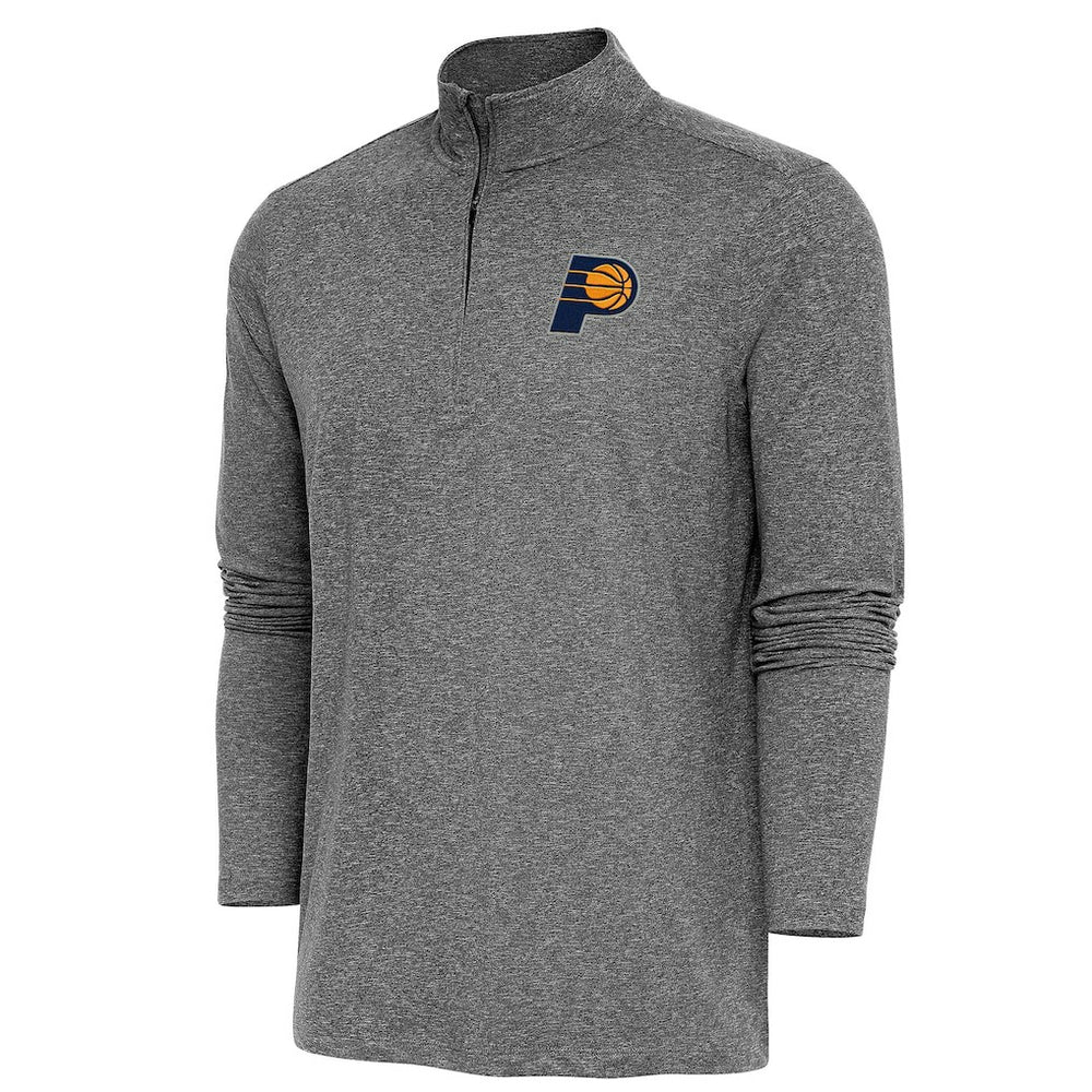Heather Black Indiana Pacers Antigua Hunk Quarter-Zip Pullover Top | NBA