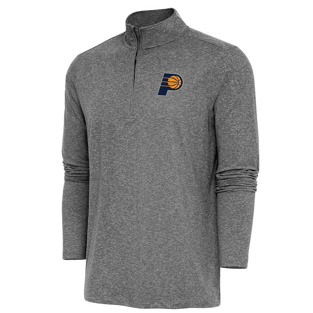 Heather Black Indiana Pacers Antigua Hunk Quarter-Zip Pullover Top | NBA