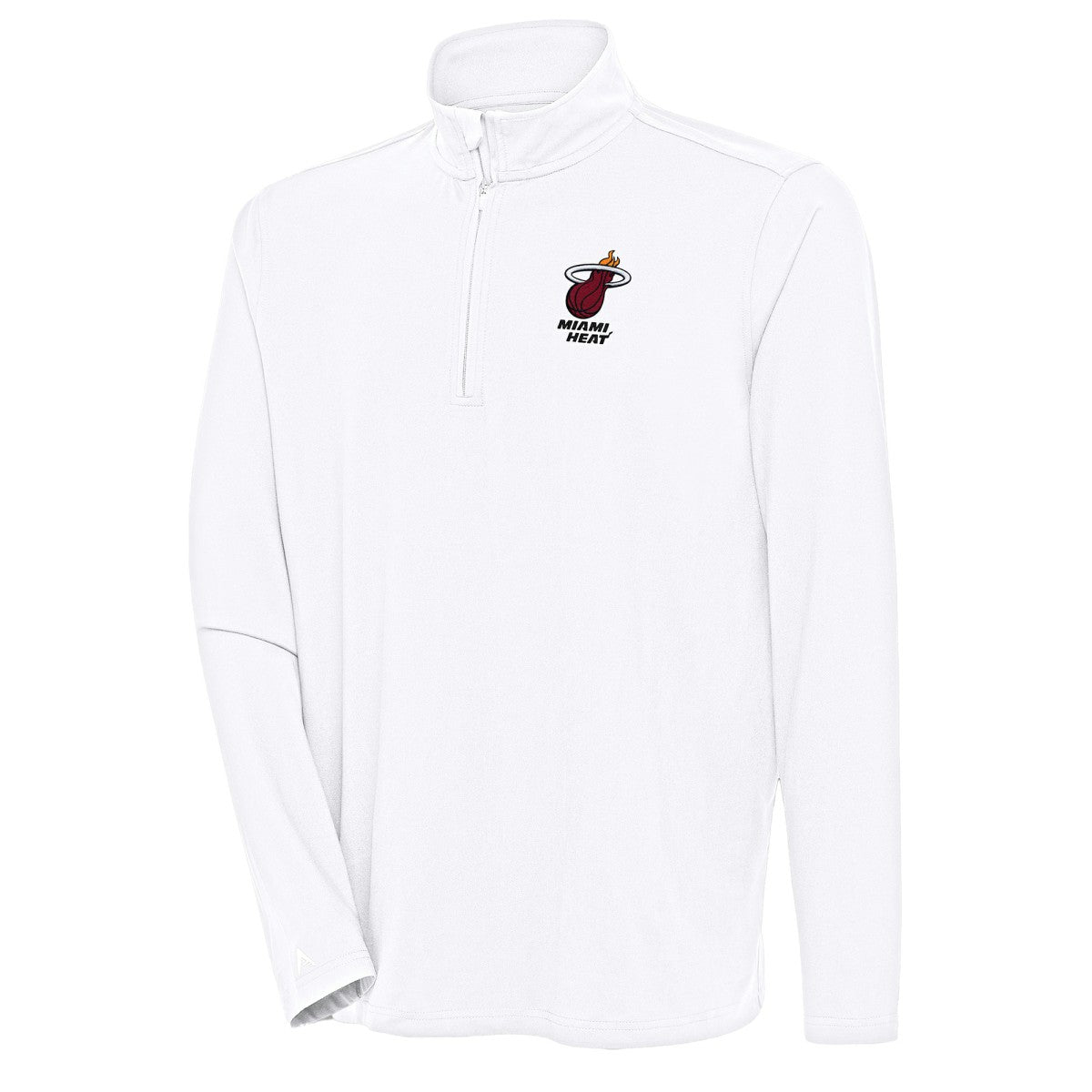 White Miami Heat Antigua Hunk Quarter-Zip Pullover Top | NBA