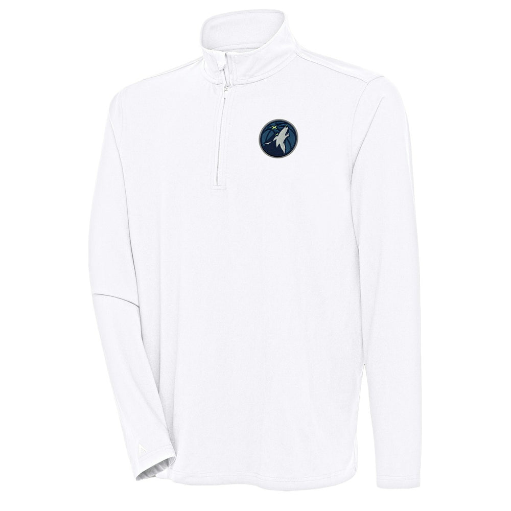 White Minnesota Timberwolves Antigua Hunk Quarter-Zip Pullover Top | NBA