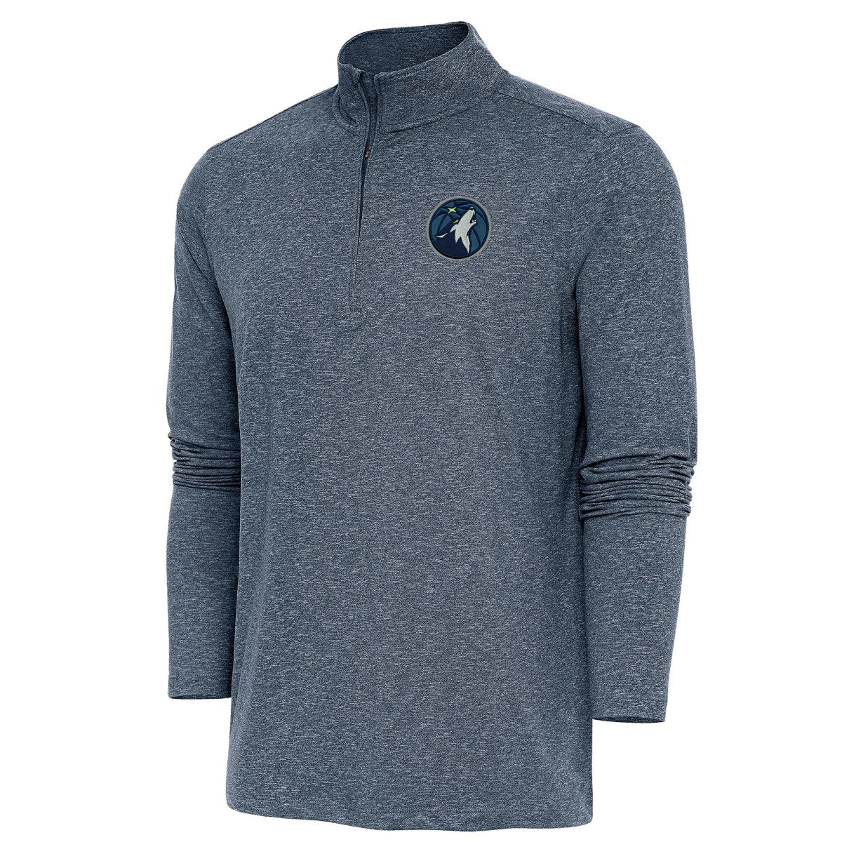 Heather Navy Minnesota Timberwolves Antigua Hunk Quarter-Zip Pullover Top | NBA