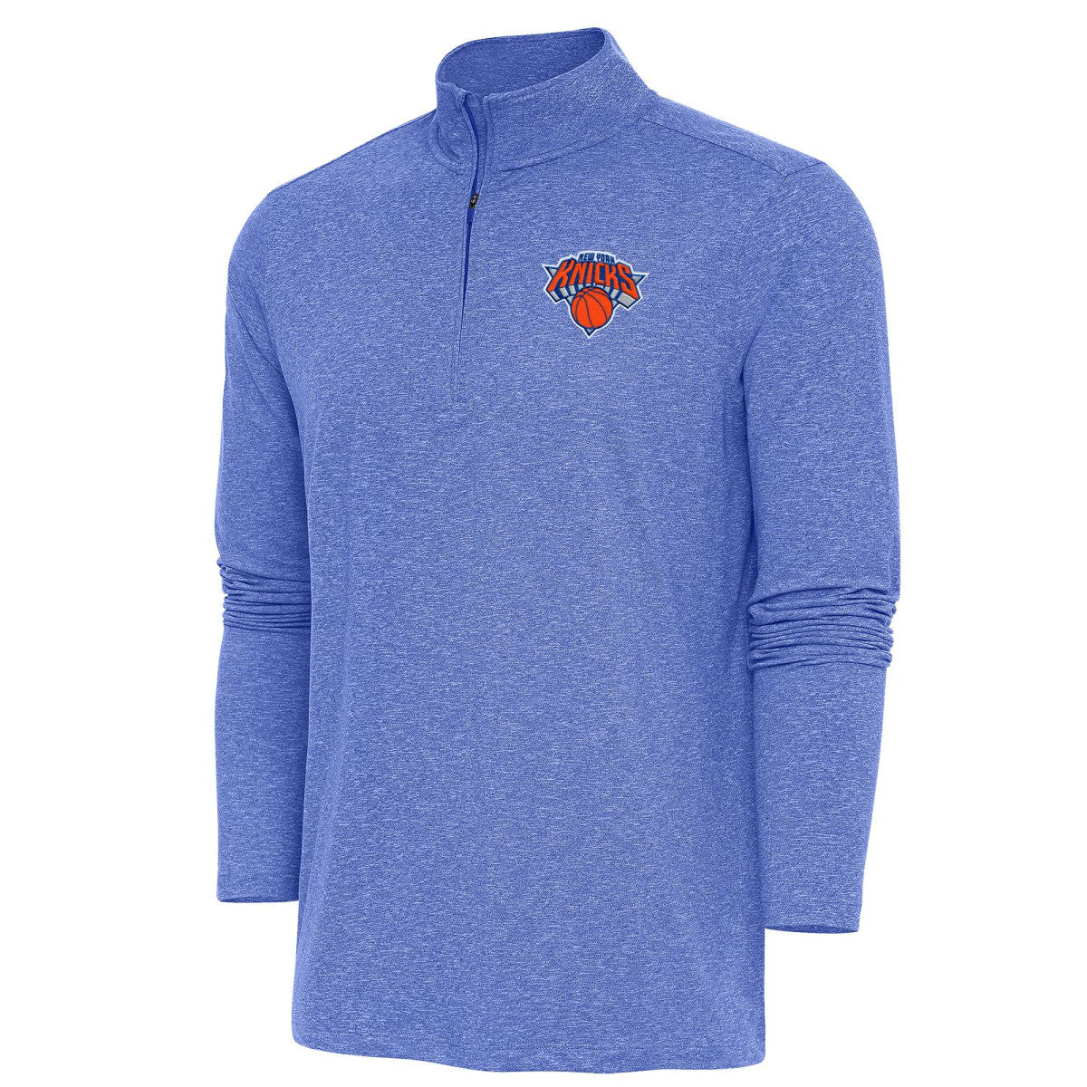 Heather Royal New York Knicks Antigua Hunk Quarter-Zip Pullover Top | NBA