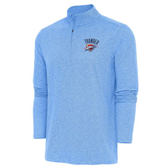 Heather Powder Blue Oklahoma City Thunder Antigua Hunk Quarter-Zip Pullover Top | NBA