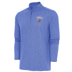 Heather Royal Oklahoma City Thunder Antigua Hunk Quarter-Zip Pullover Top | NBA