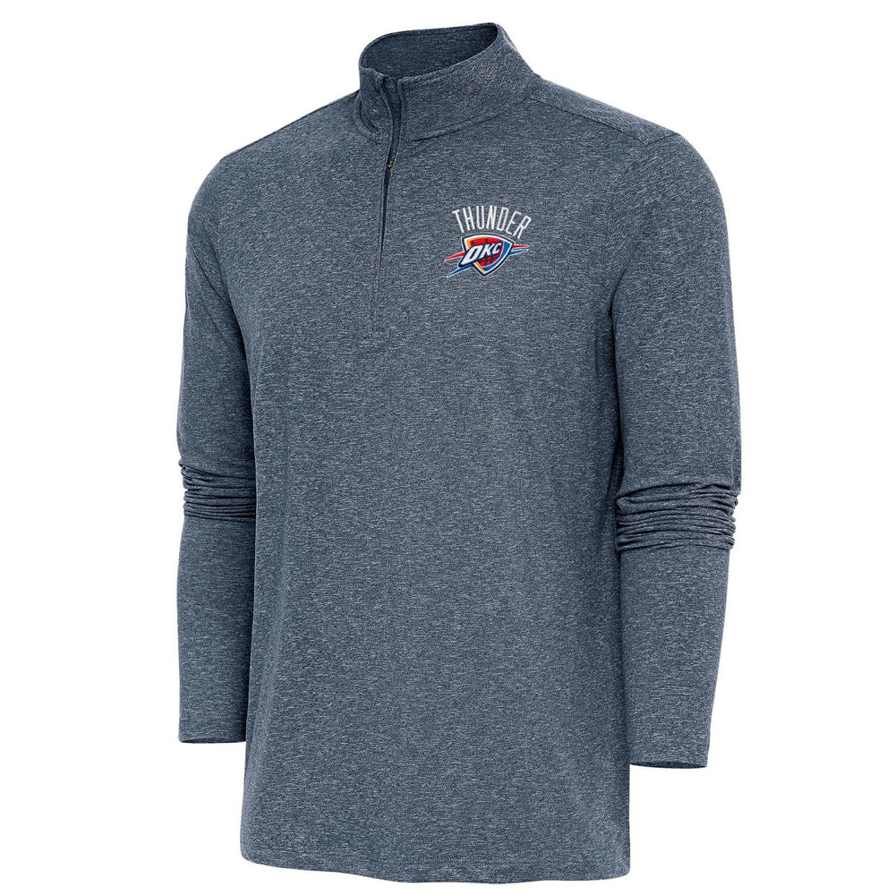 Heather Navy Oklahoma City Thunder Antigua Hunk Quarter-Zip Pullover Top | NBA