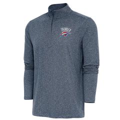 Heather Navy Oklahoma City Thunder Antigua Hunk Quarter-Zip Pullover Top | NBA