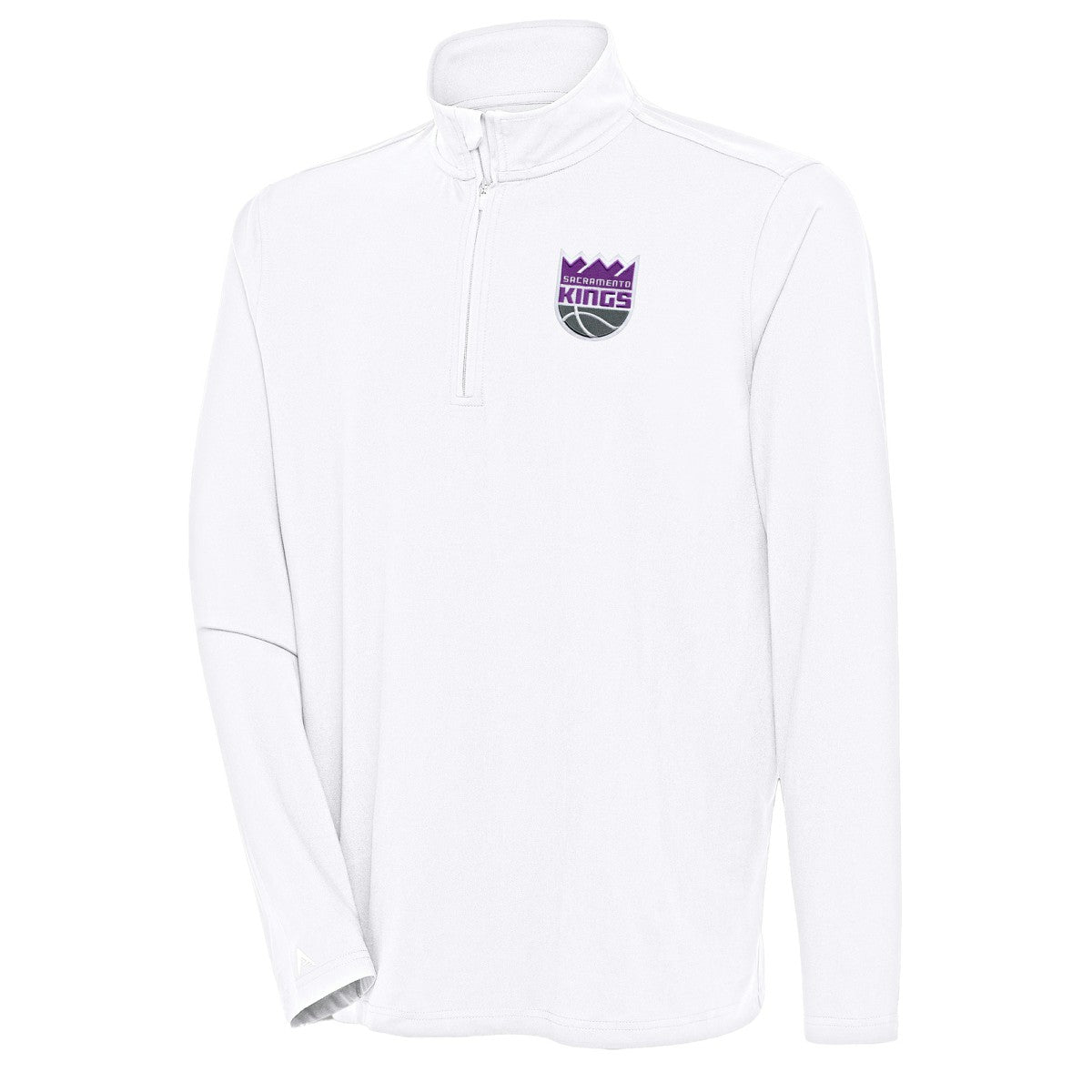 White Sacramento Kings Antigua Hunk Quarter-Zip Pullover Top | NBA