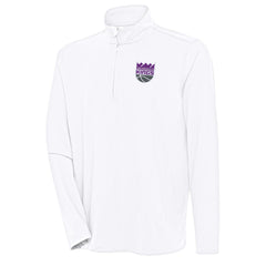 White Sacramento Kings Antigua Hunk Quarter-Zip Pullover Top | NBA