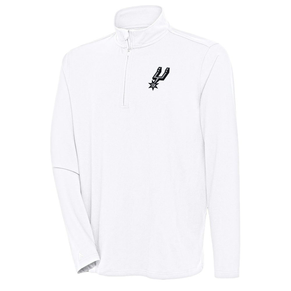 White San Antonio Spurs Antigua Hunk Quarter-Zip Pullover Top | NBA