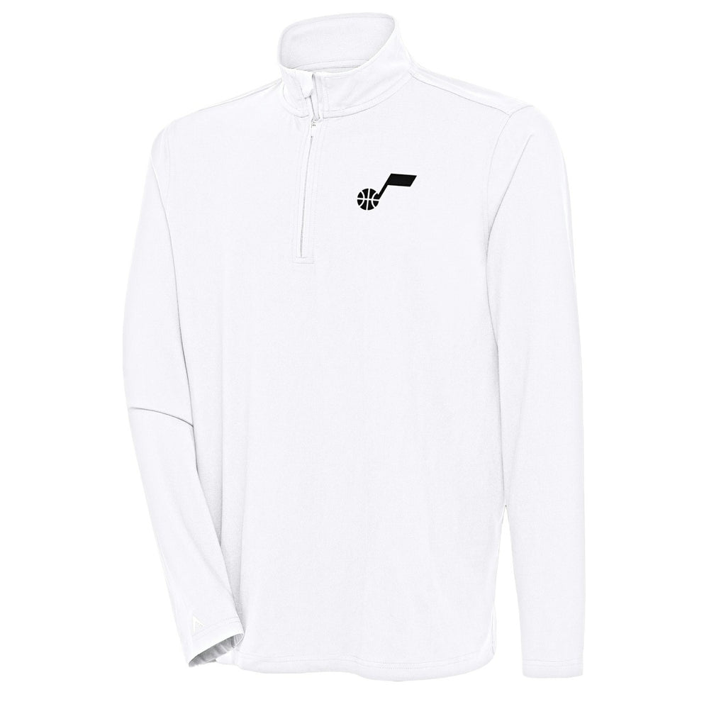 White Utah Jazz Antigua Hunk Quarter-Zip Pullover Top | NBA