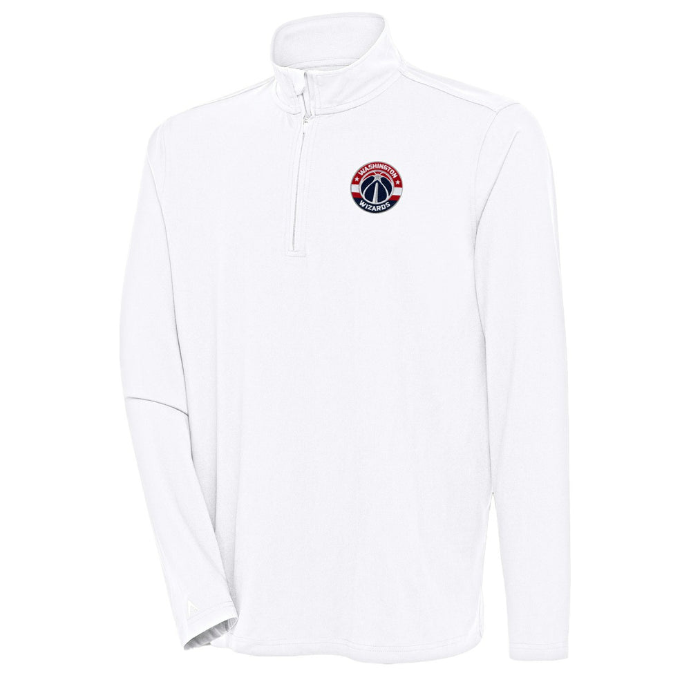 White Washington Wizards Antigua Hunk Quarter-Zip Pullover Top | NBA