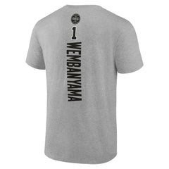 Heather Gray Victor Wembanyama San Antonio Spurs Playmaker Name & Number T-Shirt | NBA