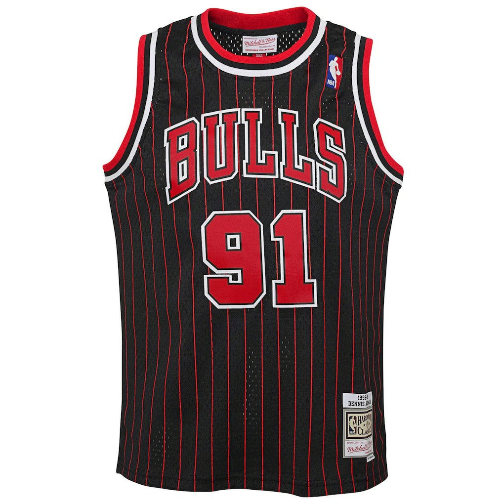 Black Dennis Rodman Chicago Bulls Youth 1995/96 Hardwood Classics Swingman Jersey sale | NBA