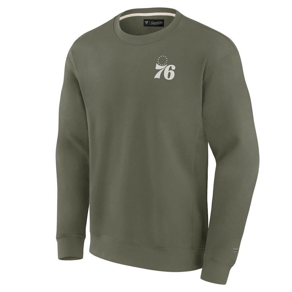 Olive Philadelphia 76ers Unisex Elements Super Soft Fleece Pullover Sweatshirt | NBA