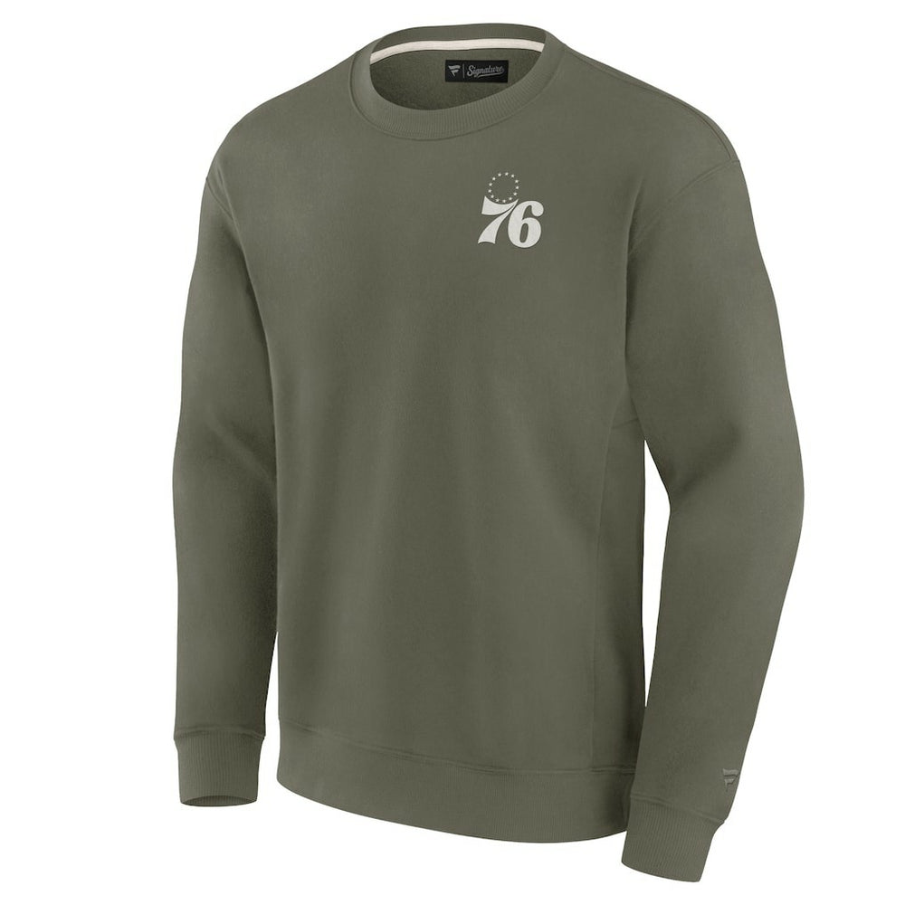 Olive Philadelphia 76ers Unisex Elements Super Soft Fleece Pullover Sweatshirt | NBA