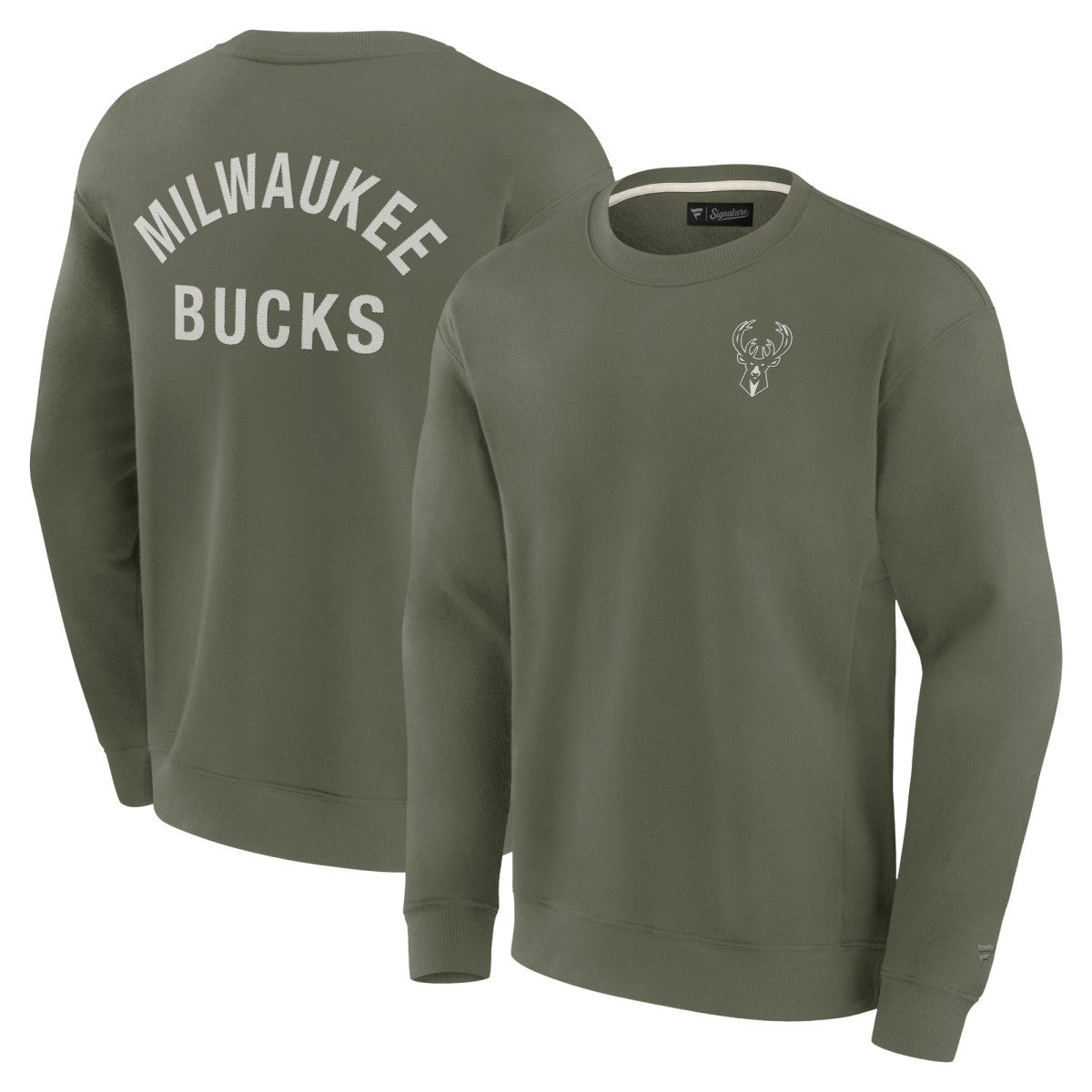Olive Milwaukee Bucks Unisex Elements Super Soft Fleece Pullover Sweatshirt | NBA