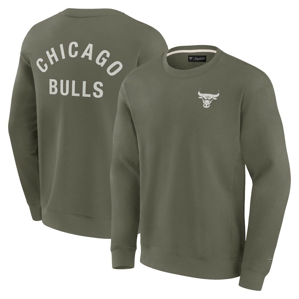 Olive Chicago Bulls Unisex Elements Super Soft Fleece Pullover Sweatshirt | NBA